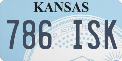 KS license plate 786ISK