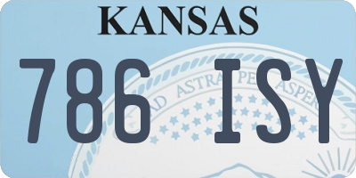 KS license plate 786ISY