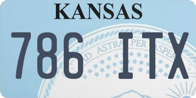 KS license plate 786ITX