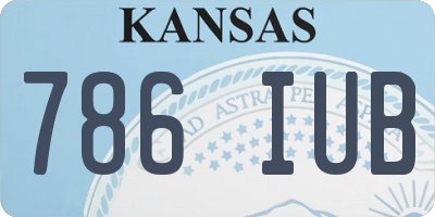 KS license plate 786IUB