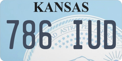KS license plate 786IUD