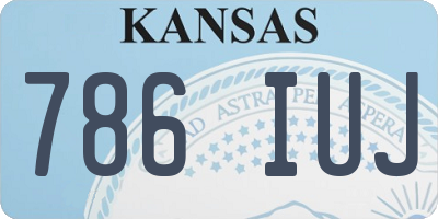 KS license plate 786IUJ