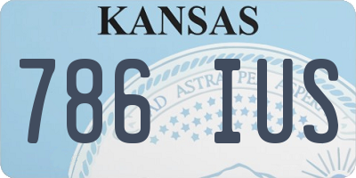 KS license plate 786IUS