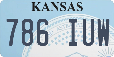 KS license plate 786IUW
