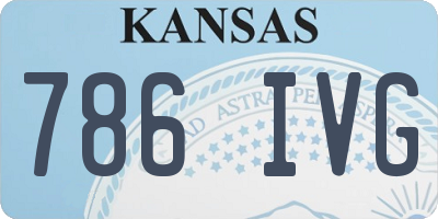 KS license plate 786IVG