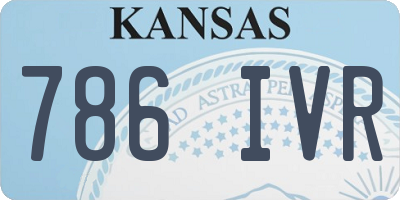 KS license plate 786IVR