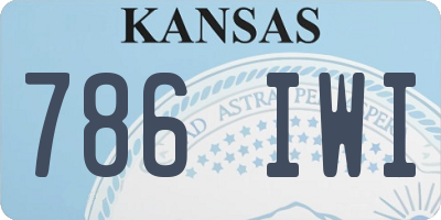 KS license plate 786IWI