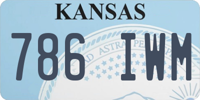 KS license plate 786IWM