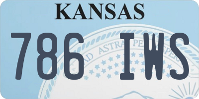 KS license plate 786IWS