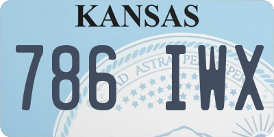 KS license plate 786IWX