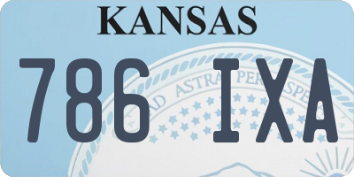 KS license plate 786IXA