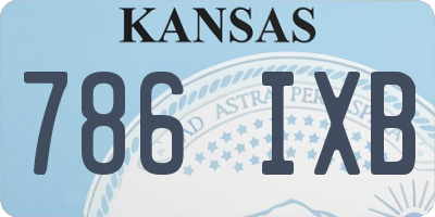 KS license plate 786IXB