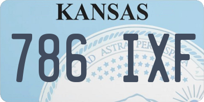 KS license plate 786IXF