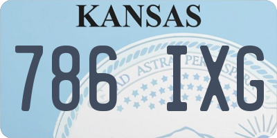 KS license plate 786IXG