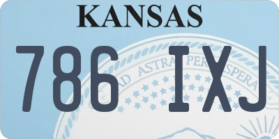 KS license plate 786IXJ