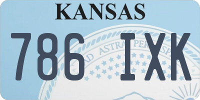 KS license plate 786IXK
