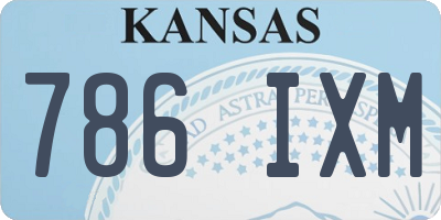 KS license plate 786IXM