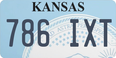 KS license plate 786IXT