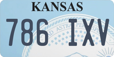 KS license plate 786IXV