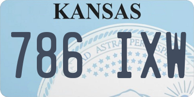KS license plate 786IXW