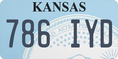 KS license plate 786IYD