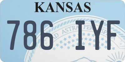 KS license plate 786IYF