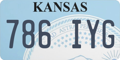 KS license plate 786IYG