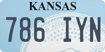 KS license plate 786IYN