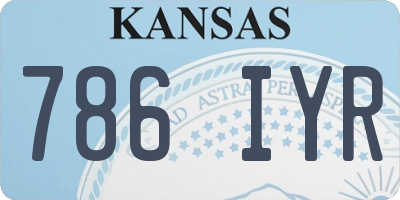 KS license plate 786IYR