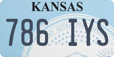 KS license plate 786IYS