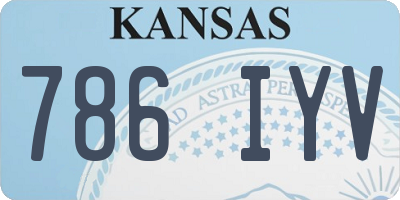 KS license plate 786IYV