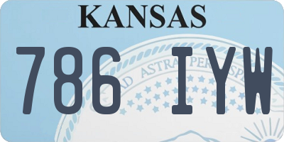 KS license plate 786IYW