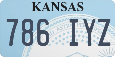 KS license plate 786IYZ