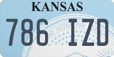 KS license plate 786IZD