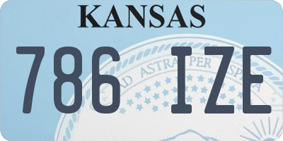 KS license plate 786IZE