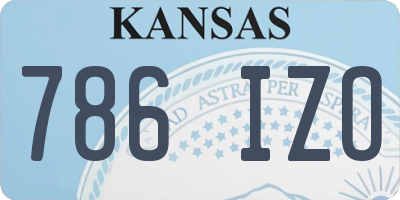 KS license plate 786IZO