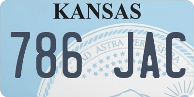 KS license plate 786JAC
