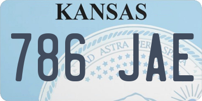 KS license plate 786JAE