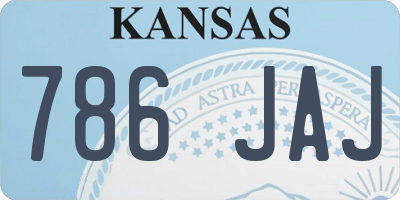 KS license plate 786JAJ