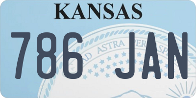 KS license plate 786JAN