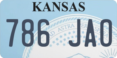 KS license plate 786JAO