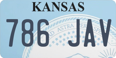 KS license plate 786JAV