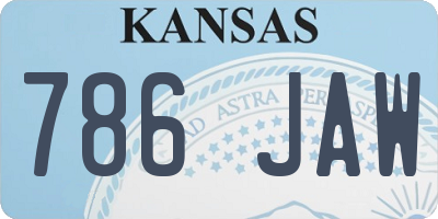 KS license plate 786JAW