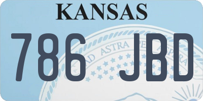 KS license plate 786JBD