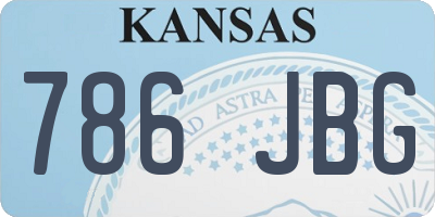 KS license plate 786JBG