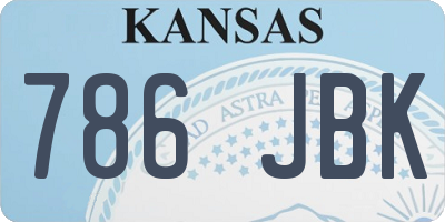 KS license plate 786JBK