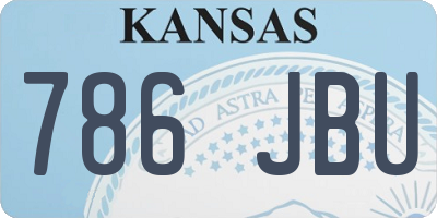 KS license plate 786JBU
