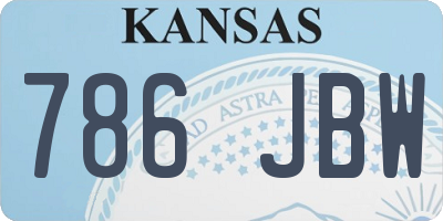 KS license plate 786JBW