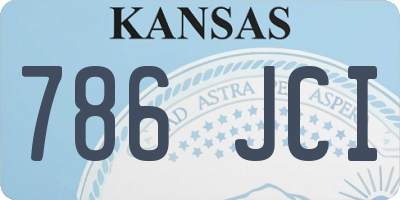 KS license plate 786JCI