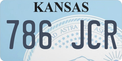 KS license plate 786JCR